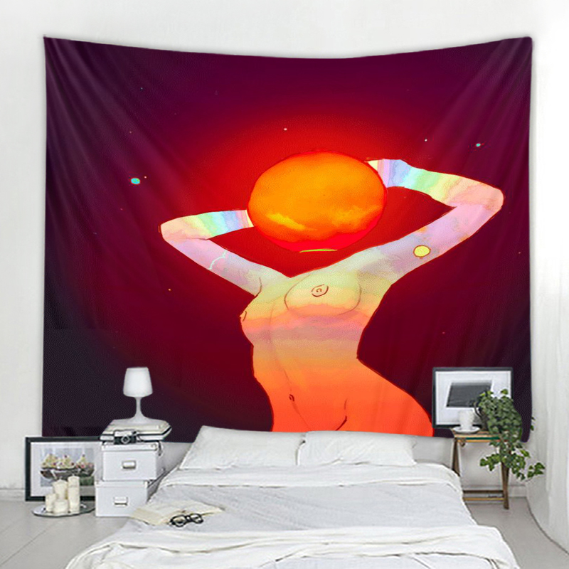 Home Office Yoga Room - Bohemian Sun Moon Tapestry Wall Hanging