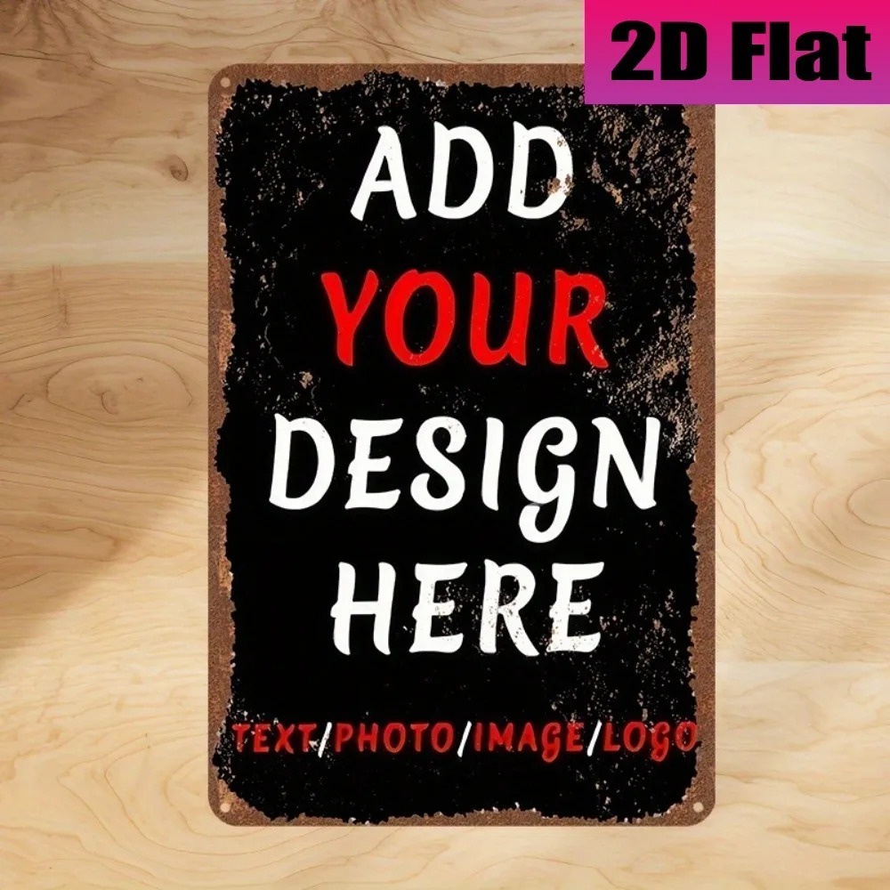 Home Office Logo - 8×12Inch Customizable Vintage Thick Tin Plaque
