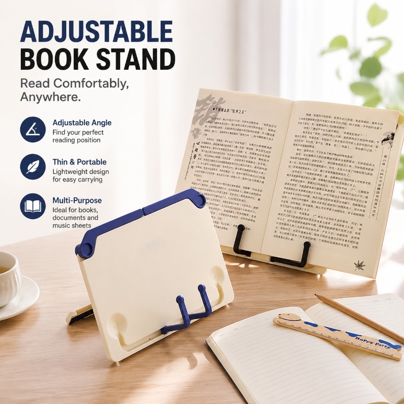 Document Holder Stand - Adjustable Reading Book Stand, Thin and