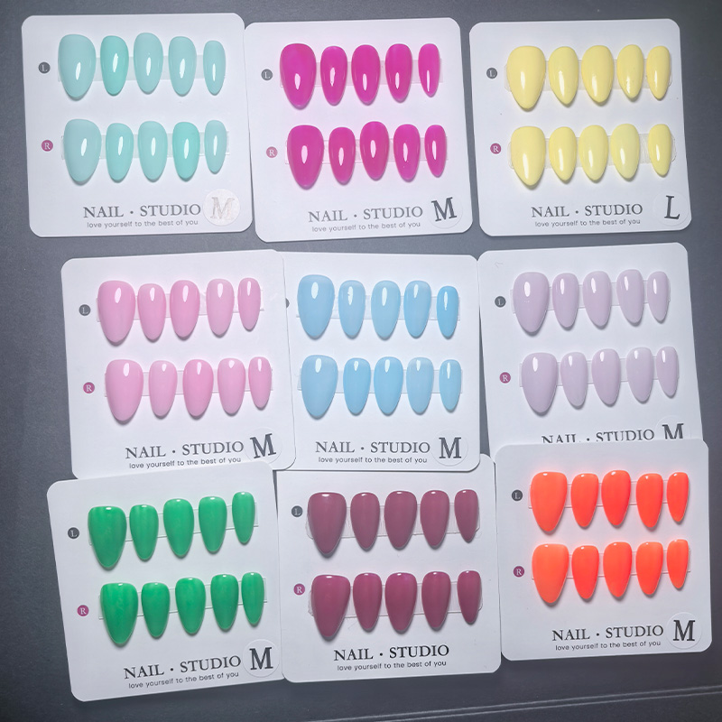 Home Office Inspiration - 10pcs Almond Press on Nails Handmade