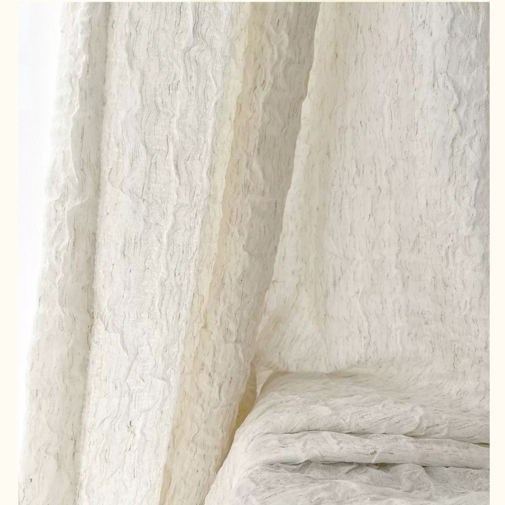 Home Office Yoga Room - Modern wrinkled bubble texture pattern curtains