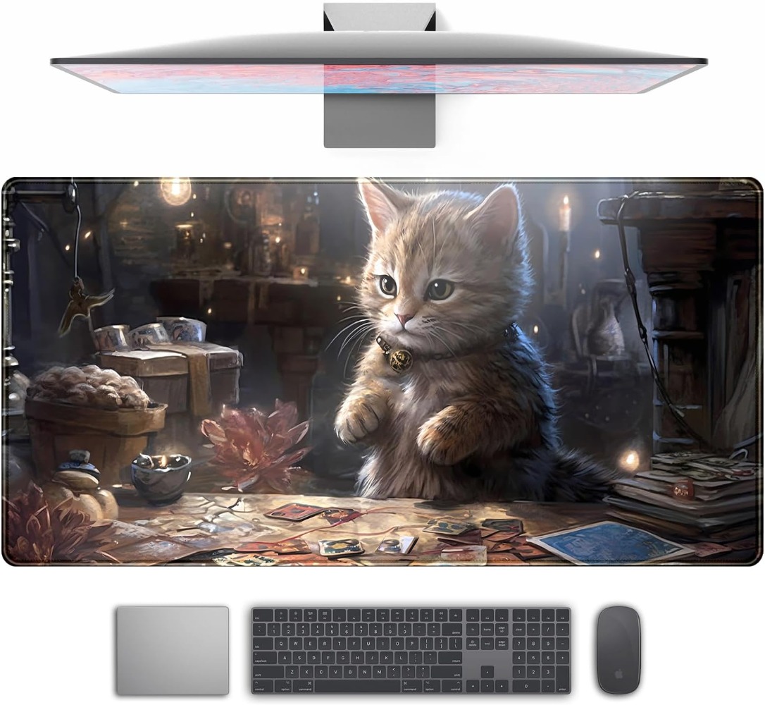 Mousepad Xl Extended - Lotus Cat Extended Large Gaming Mouse