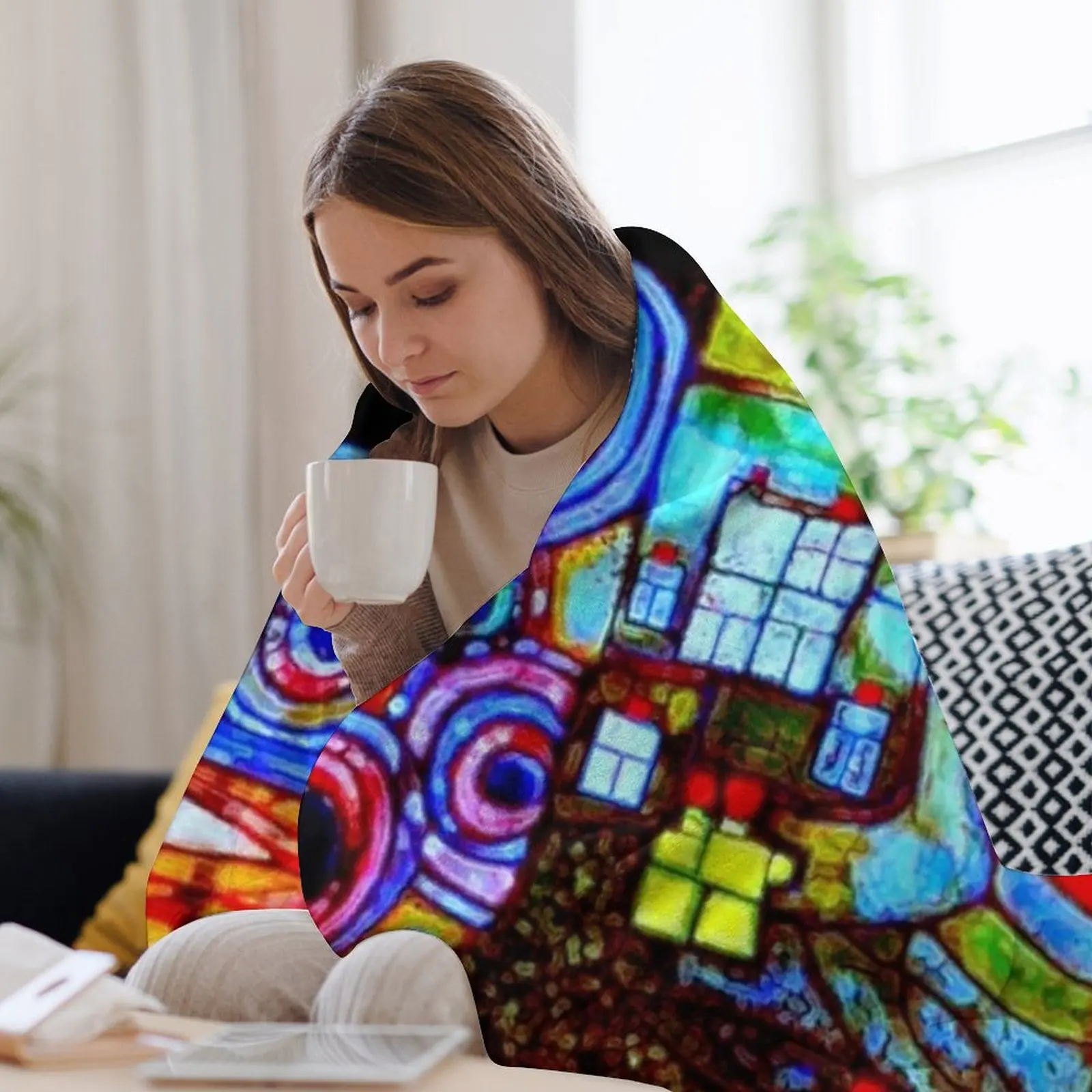 Qatar 813 neon Throw Blanket W - Home Office Qatar Travel recension och pris