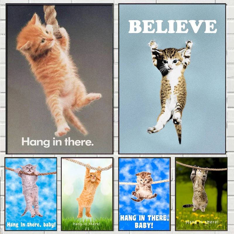Hang In There Baby Cute Cat Yo - Home Office Yoga Room recension och pris