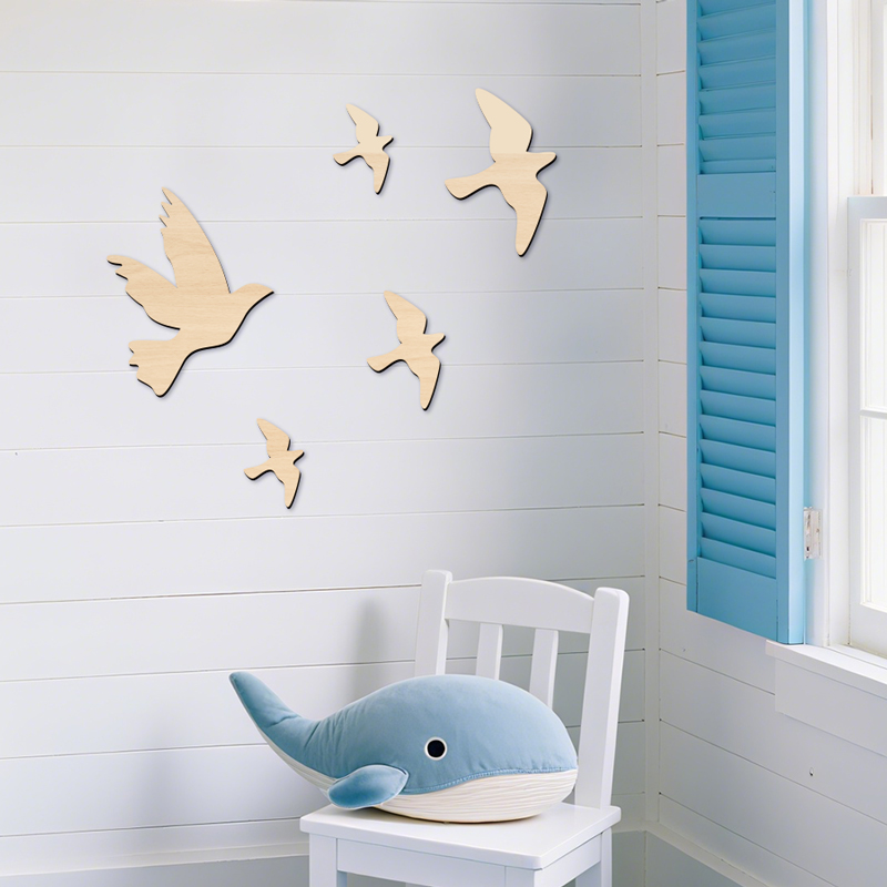 5Pcs Fly Birds Wooden Sign Sea - Home Office Yoga Room recension och pris