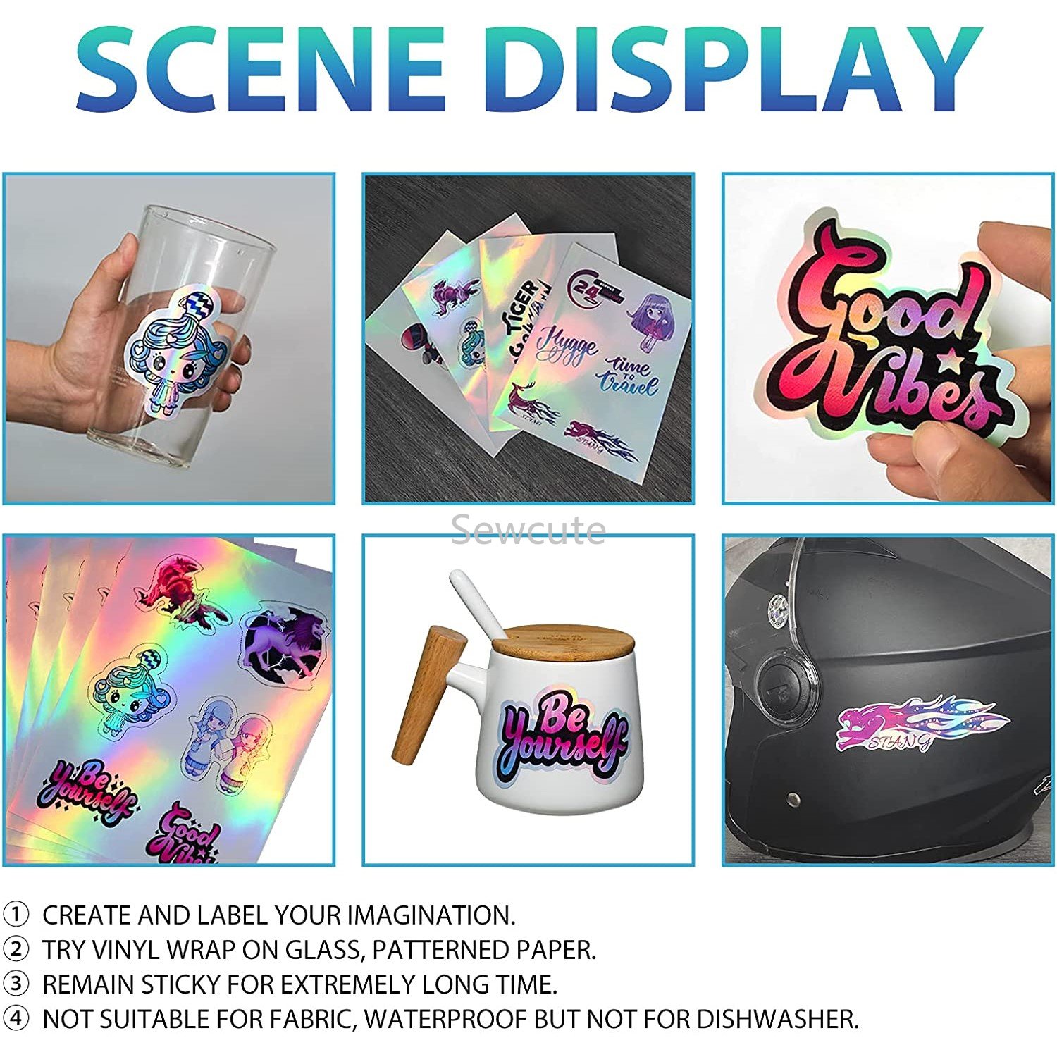 10Sheets Holographic Sticker P - Laser Printer Home recension och pris