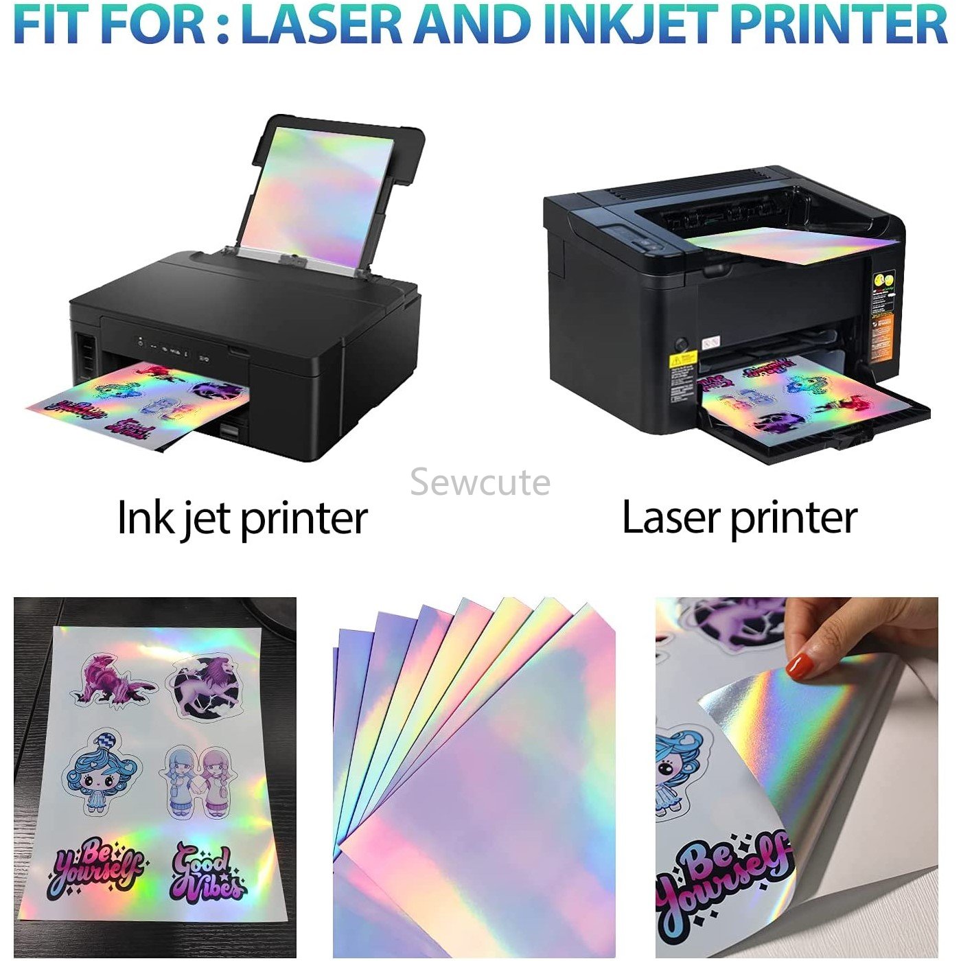 10Sheets Holographic Sticker P - Laser Printer Home recension och pris