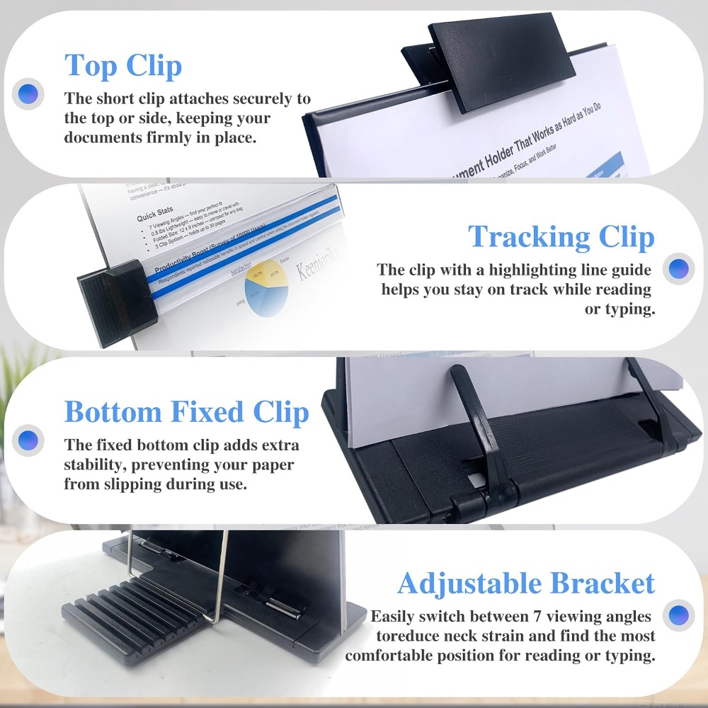 Adjustable 7-Position Desktop  - Document Holder Stand recension och pris