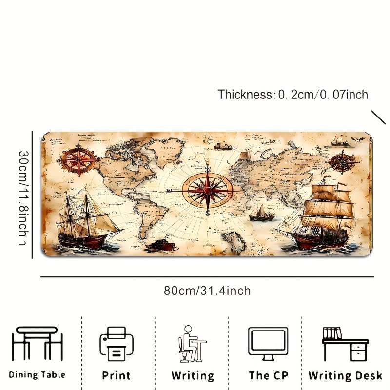 1 Piece Retro Nautical Chart D - Mousepad Xl Extended recension och pris